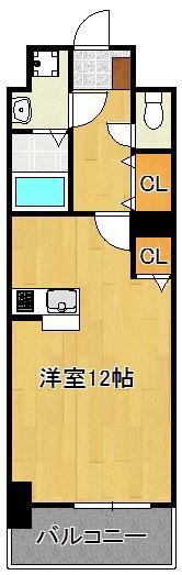 エヴァーグリーンQ(ワンルーム/8階)の間取り写真