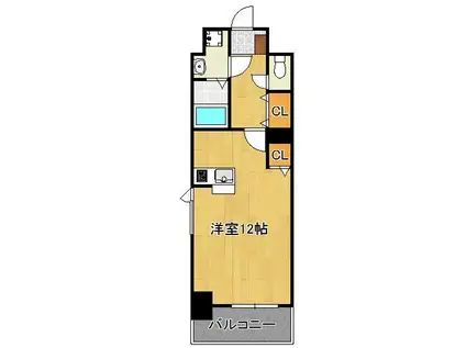 エヴァーグリーンQ(ワンルーム/8階)の間取り写真