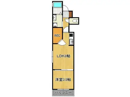 サンクレシア原町別院(1LDK/4階)の間取り写真
