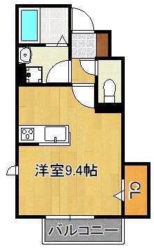 プランドール A棟(ワンルーム/1階)の間取り写真