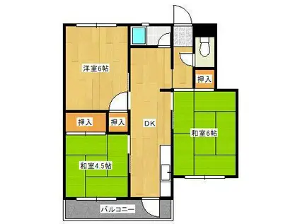 第二五和荘(3DK/3階)の間取り写真