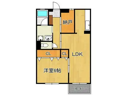 ゼルコバⅠ(1SLDK/1階)の間取り写真