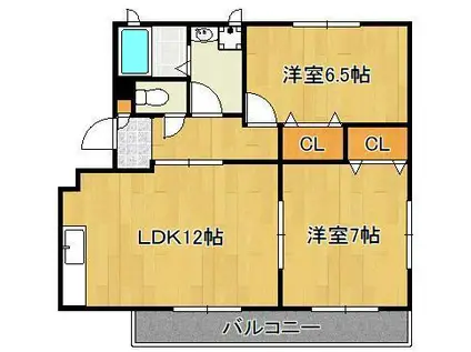 PRIM ROSE(2LDK/2階)の間取り写真