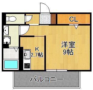 エルカーサ門司駅前(1K/1階)の間取り写真