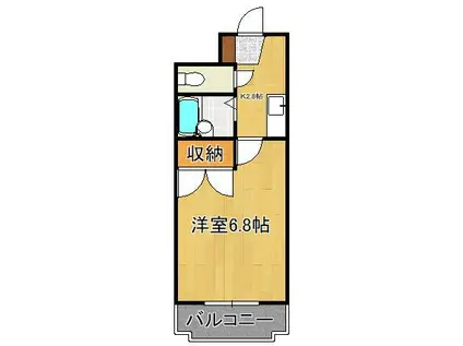 シャトレ柳町(1K/3階)の間取り写真