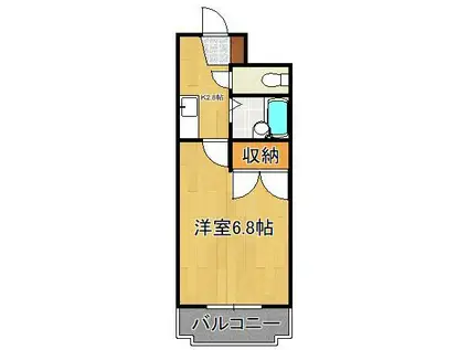 シャトレ柳町(1K/3階)の間取り写真