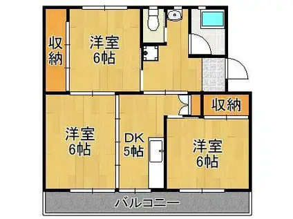 ビレッジハウス白野江 7号棟(3DK/3階)の間取り写真