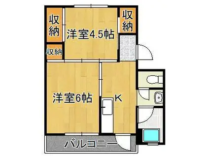 ビレッジハウス白野江 1号棟(2K/1階)の間取り写真