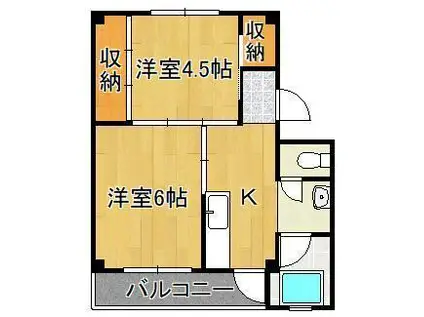 ビレッジハウス門司白野江 1号棟(2K/3階)の間取り写真