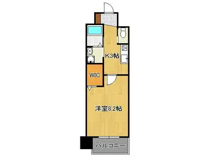 アクシオ北九州(1K/6階)の間取り写真