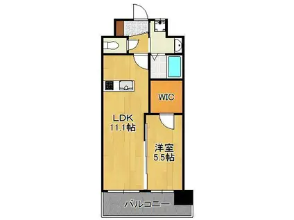 アクシオ北九州(1LDK/7階)の間取り写真