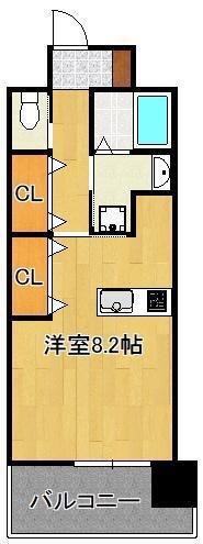 アクシオ北九州(ワンルーム/7階)の間取り写真