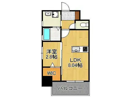 THE HILLS KOKURA(1LDK/9階)の間取り写真