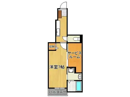 ポルタコスタⅡ B(1SK/1階)の間取り写真