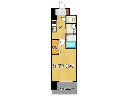 CENTER MARK三萩野(1K/9階)の間取り写真