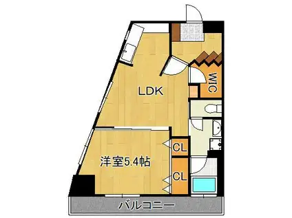 ヤナギサイト(1LDK/7階)の間取り写真