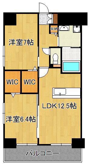 GRAND CHARIOT三萩野 (2LDK/2階)の間取り写真