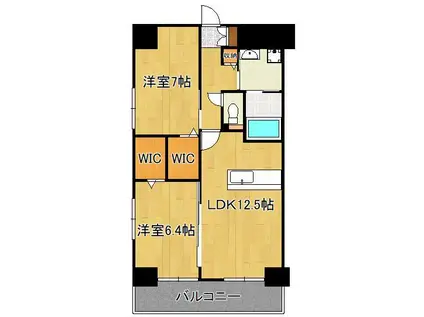 GRAND CHARIOT三萩野 (2LDK/14階)の間取り写真