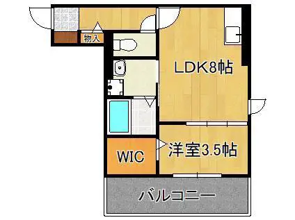 POLONIA MATSUBARAA棟(1LDK/3階)の間取り写真