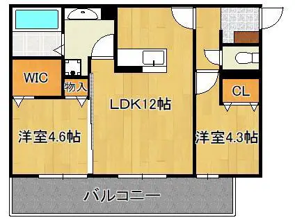 POLONIA MATSUBARAA棟(2LDK/3階)の間取り写真