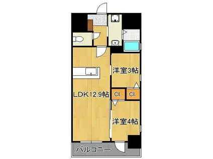 プレジデンスざ京(2LDK/7階)の間取り写真