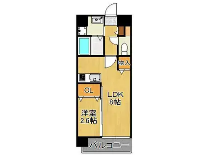 US RESIDENCE 門司港オーシャンテラス(1LDK/2階)の間取り写真
