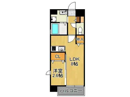US RESIDENCE 門司港オーシャンテラス(1LDK/7階)の間取り写真