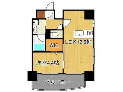 プレジデンス ざ旦過(1LDK/2階)の間取り写真