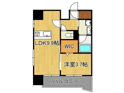 プレジデンス ざ旦過(1LDK/10階)の間取り写真