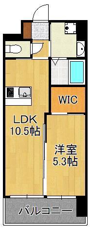 グレース上富野(1LDK/3階)の間取り写真