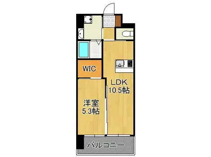 グレース上富野(1LDK/7階)の間取り写真