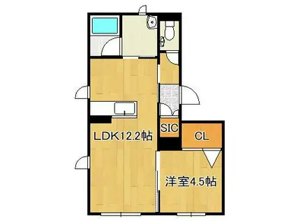 ラピス・ラジュリ(1LDK/1階)の間取り写真