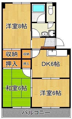 佐伯ビル(3DK/2階)の間取り写真