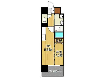 デザイナーズ ザ・レトロ(1DK/4階)の間取り写真