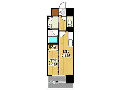 デザイナーズ ザ・レトロ(1DK/4階)の間取り写真