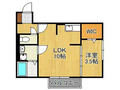 おおくぼの森B棟(1LDK/2階)の間取り写真