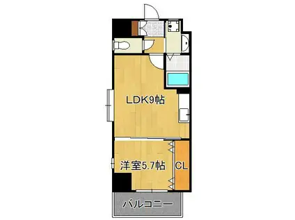 リンデンバウム京町(1LDK/7階)の間取り写真