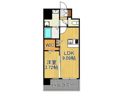 SOLUNA旦過 マーケットプレイス(1LDK/11階)の間取り写真