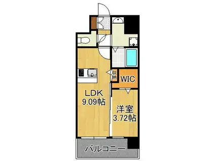 SOLUNA旦過 マーケットプレイス(1LDK/11階)の間取り写真