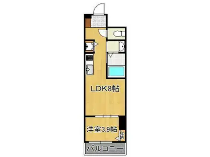 MERVEILLE・三萩野(1LDK/2階)の間取り写真