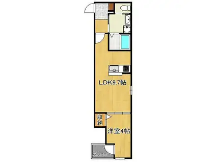 MERVEILLE・三萩野(1LDK/3階)の間取り写真
