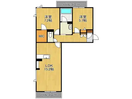 シャーメゾン・ネバーランド(2LDK/2階)の間取り写真