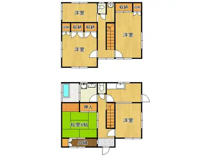 鹿児島本線 小森江駅 徒歩23分 2階建 築51年(5K)の間取り写真