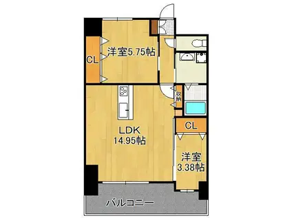 コートハウス・ピノ(2LDK/9階)の間取り写真