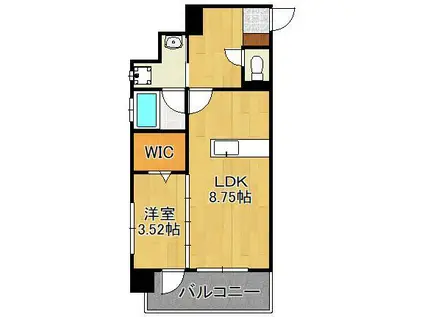 プレジデンスザ小倉(1LDK/4階)の間取り写真
