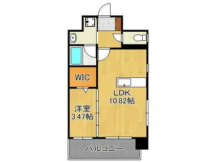 プレジデンスザ小倉(1LDK/8階)の間取り写真