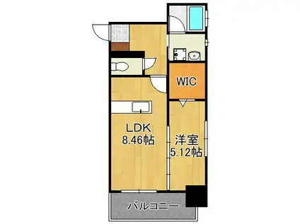 プレジデンスザ小倉(1LDK/9階)の間取り写真