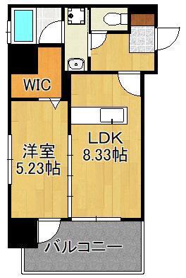 プレジデンスザ小倉(1LDK/10階)の間取り写真