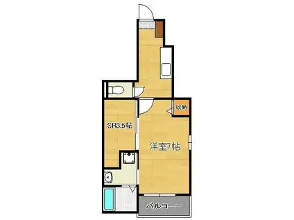 ポルタコスタⅡ A(1SK/1階)の間取り写真
