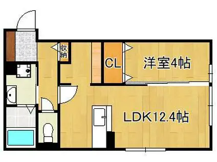 D-ROOM KASUMI(1LDK/1階)の間取り写真
